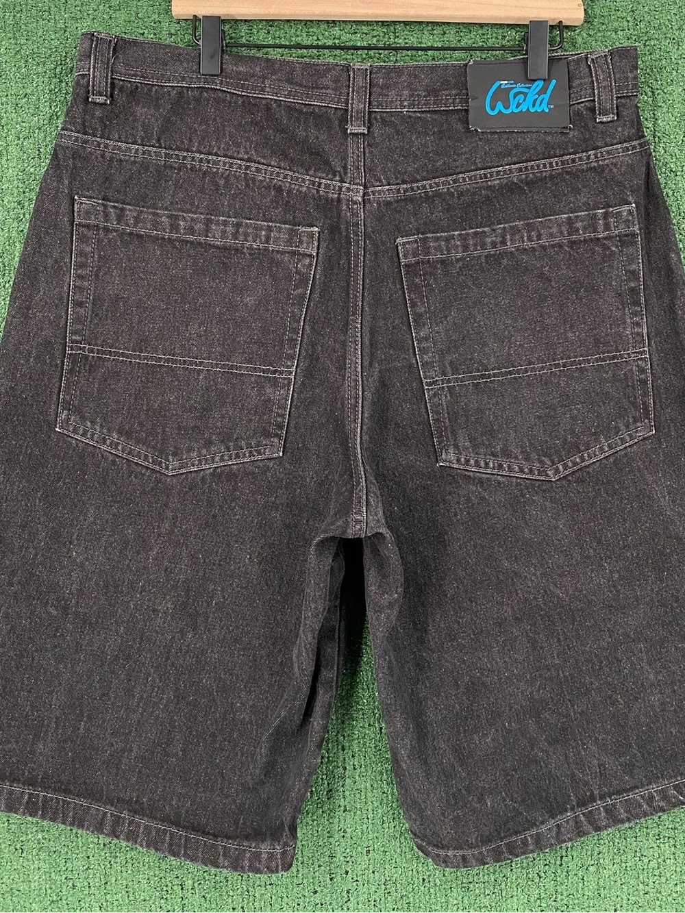 Vintage Y2K Wckd Black Baggy Denim Jean Shorts Jorts Men’s Size 36